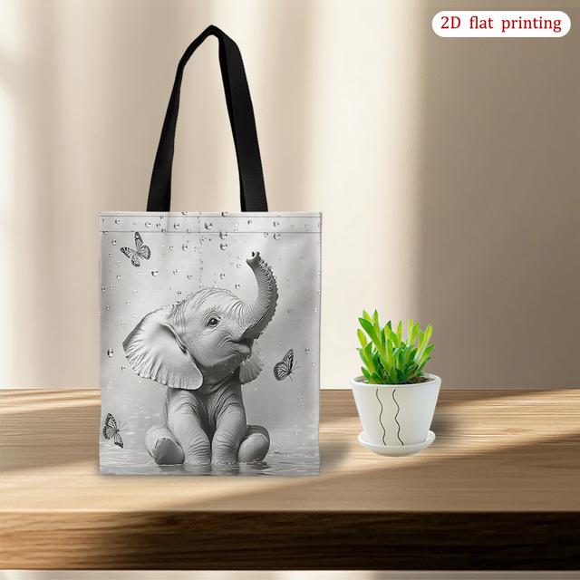 TEMU 1pc [2d Flat Printing] Funny Water Shoulder Bag, Lightweight All-match Storage Bag, Versatile Shopper Bag, Tote Bag, Bag For Travel & Work, Shopping Bag, As A Gift To Women, 2d Flat