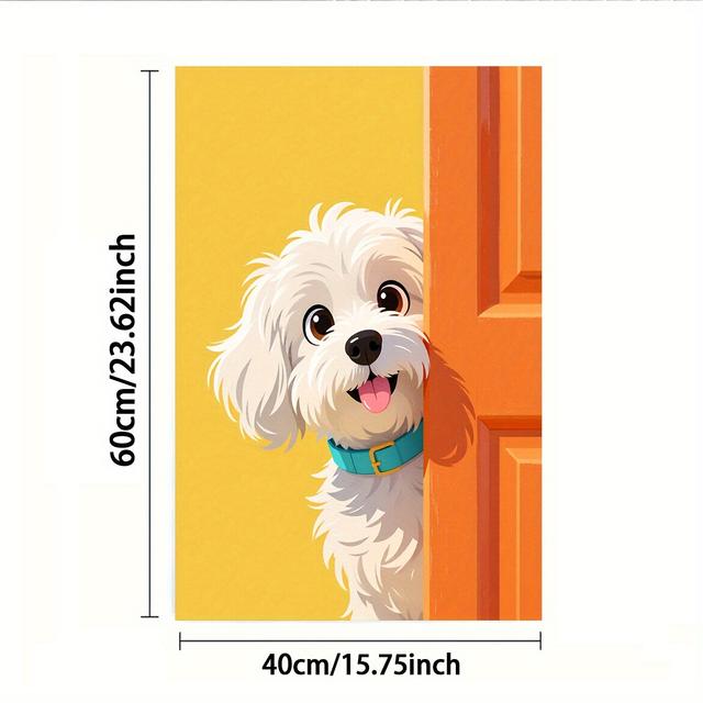 TEMU Toalla plana 2D, 1 o 2 piezas, estampado a una cara, rectangular 40×60 cm, 2D de cachorro de dibujos animados, , cómoda, duradera y , apta para baños, aseos, cocinas, y piscinas