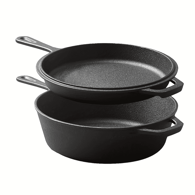 TEMU Baking A Cast Iron Pot, A Pre- 2-in-1 Featuring A Dutch Oven And .25-inch .