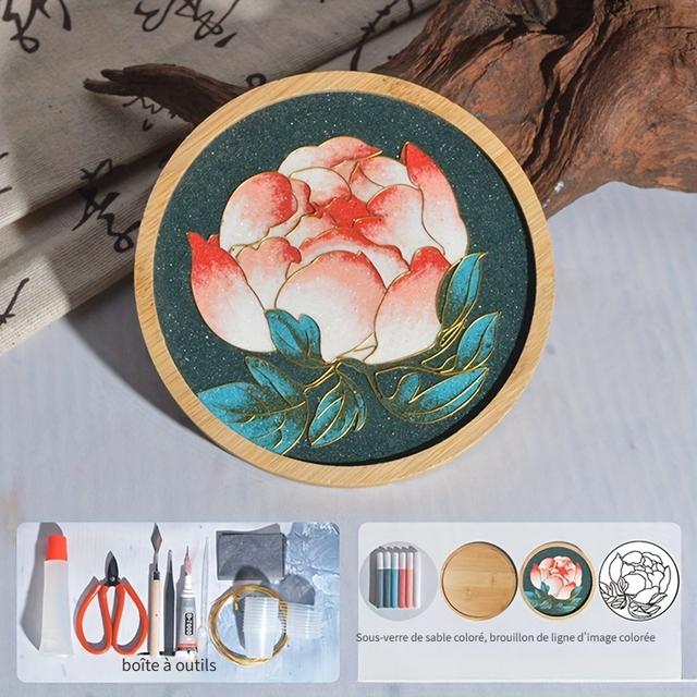 TEMU Traditional Enamel Painting Handmade Material Package Coaster For Beginners, Student Activity