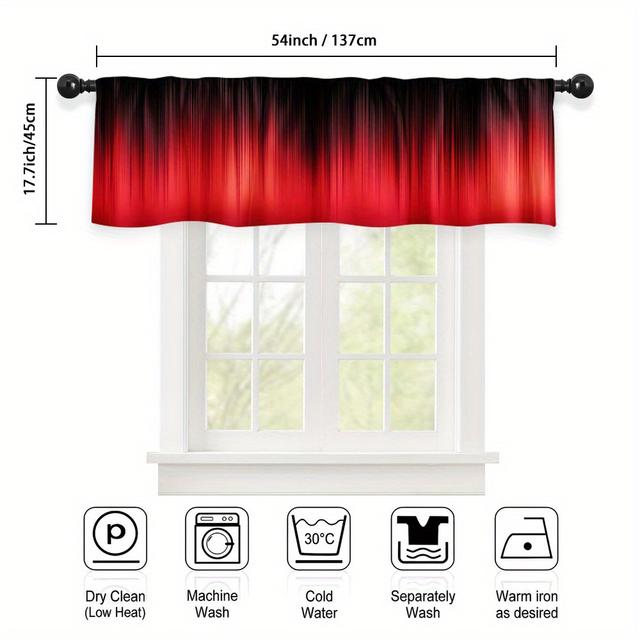 TEMU 2D Platt, 2D Platt Flamgradientfärgad Gardin – En Fönsterdekoration för Din . för Fönster i Caféer, Vardagsrum, Kök och Sovrum. Tillverkad av Hållbar Polyester med Enkel Monteringsficka, 2D Platt