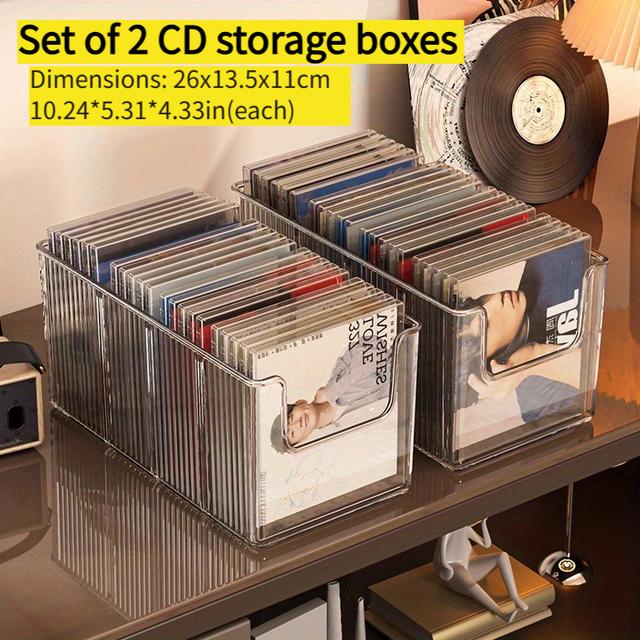 TEMU 1/2pcs Cd Disc Holder Desktop Display Rack For Cds, Vinyl Records And Tapes Storage Box