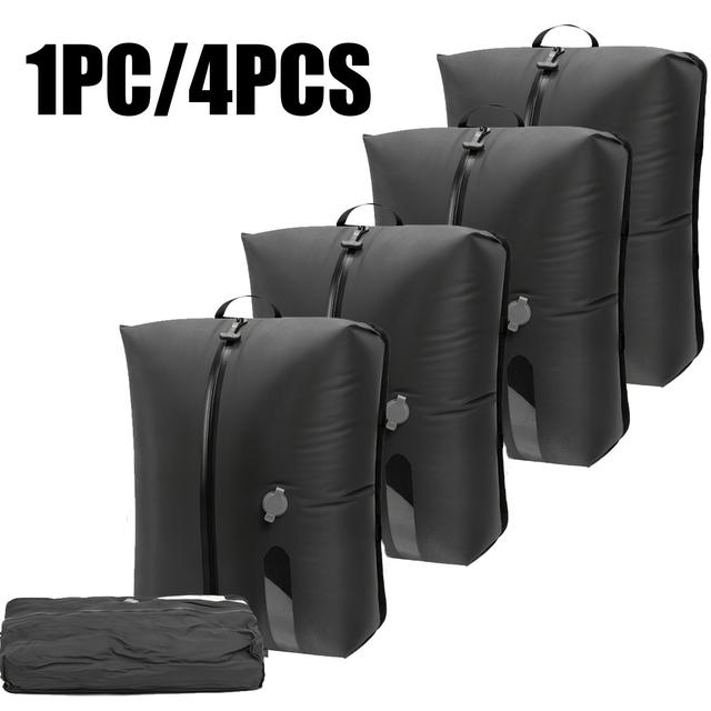 TEMU 1/4pcs Travel Vacuum Compression Bags, Reusable Zippered Space Saving Storage Sacks Suitable For Suitcase Organizer