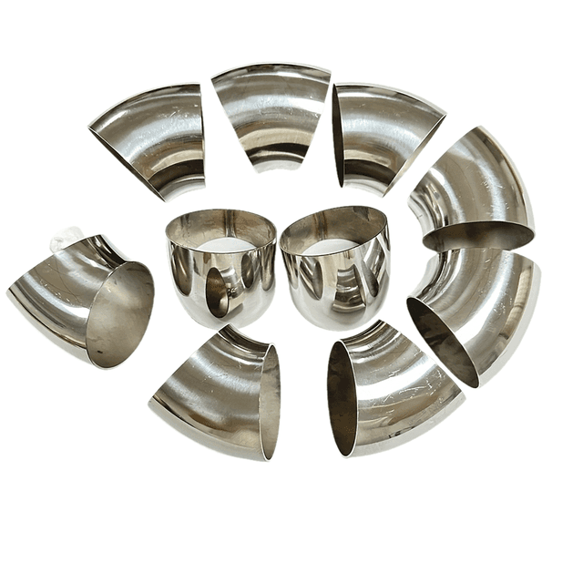 TEMU 10pcs 1.5 Thick51mm 63mm 76mm Od Sanitary Weld 45 Degree Elbow Bend Pipe 304 Stainless Exhaust Pipe Muffler Welded Pipe