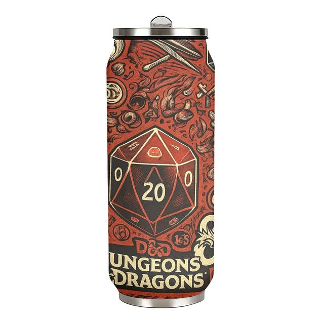 TEMU 1 Taza de Café de Acero Inoxidable de 17 oz, Térmica, , Idea de Regalo, Tema de Fantasía Dungeons & Dragons