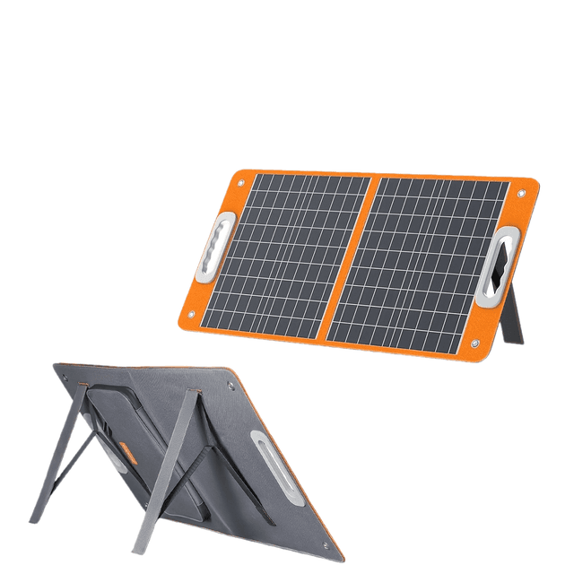 TEMU Ff 60w Portable Solar Panel With Usb-c/usb-/ Output - Heavy-duty Foldable Solar Charger Compatible For Power Stations, Rv, Camping, For Phone, Laptop, Tablet - Panel