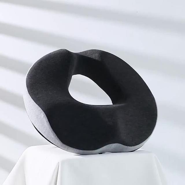 TEMU Pressure Relief Seat Cushion, Suitable For Office/ Home Chairs, Cars, Wheelchairs For Long Sitting Relaxing The Ultra-dense Memory Foam-light Gray, Ergonomic Donut Seat Cushion