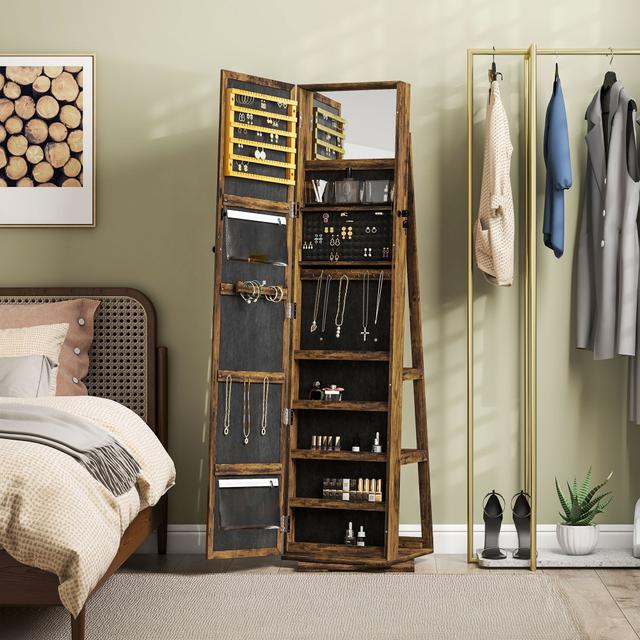 TEMU Homcom 360° Jewelry , , Full Length , Lockable Jewelry Organizer -in Small ,