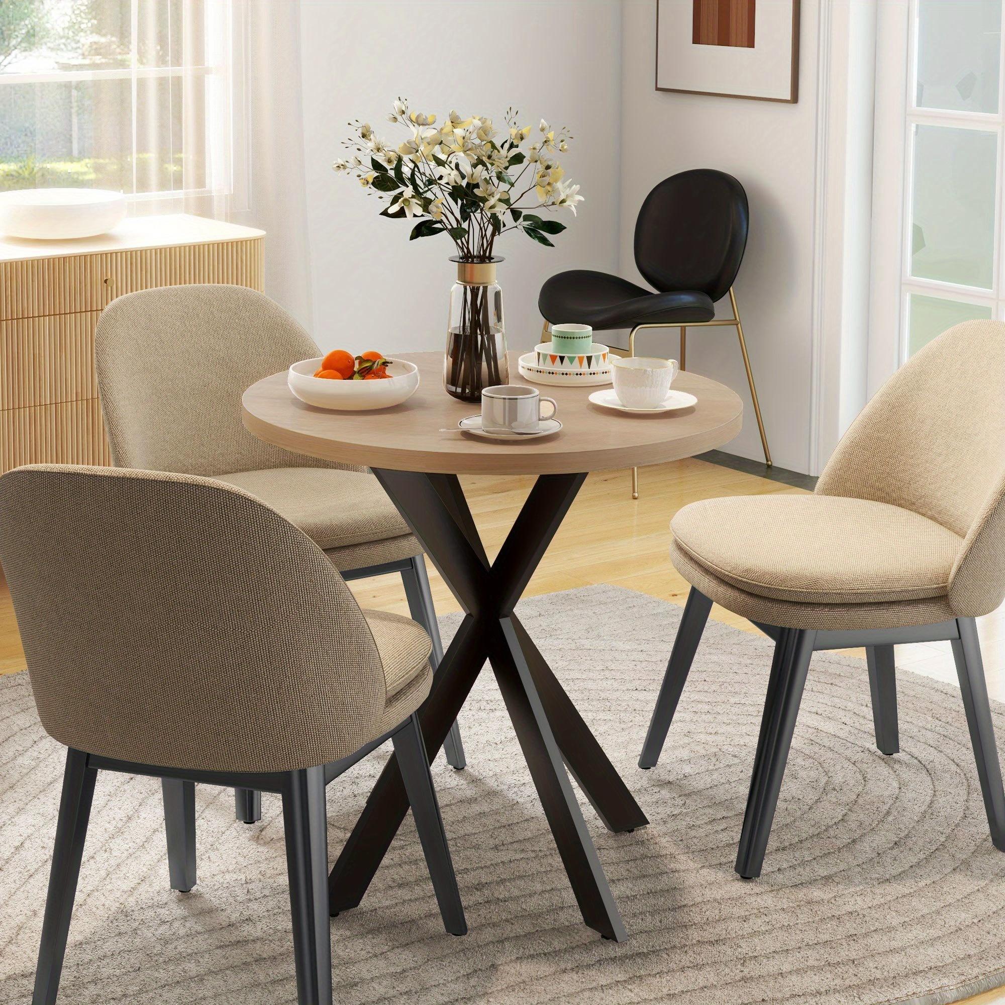 TEMU Homcom 29' Round Dining -4 , Kitchen Table Steel Legs,