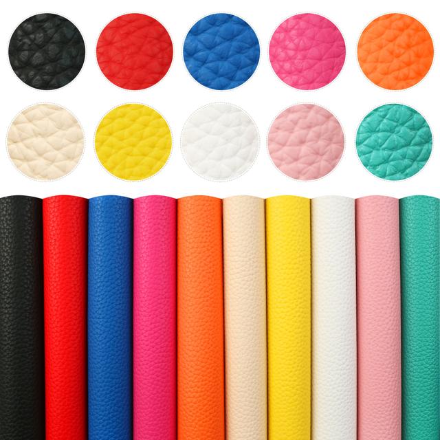 TEMU 10st Godisfärgad Konstläder Set - Litchi Textur, Enfärgade, 20x33cm Ark för DIY Örhängen, Hårrosetter, Handväskor & Hantverk