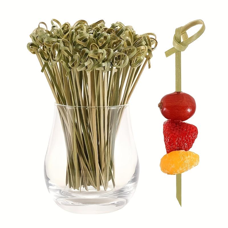 TEMU 100pcs Disposable Bamboo Tie Bamboo Knot Picks 4.7 Inch Appetizer, Sandwich, Cocktail Drinks Skewer Toothpicks