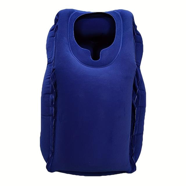 TEMU 1 шт. Подушка для подорожей, портативна надувна подушка для голови та шиї, для літаків, автомобілів, автобусів, поїздів, офісного сну, кемпінгу