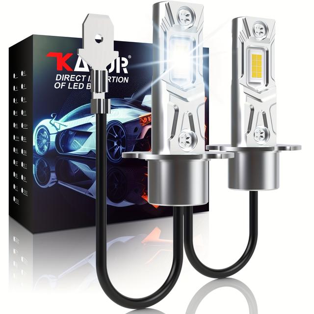 TEMU 2x High Power H3 Led Car Fog Lights Headlight 1:1 Mini Size Headlamp 6000k Car Lamps Plug And Play Antifog Drl Bulbs