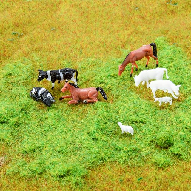 TEMU Model Horses, Cows, And Sheep Along With Of Miniature Grass Are Used For Architectural Model Scenes