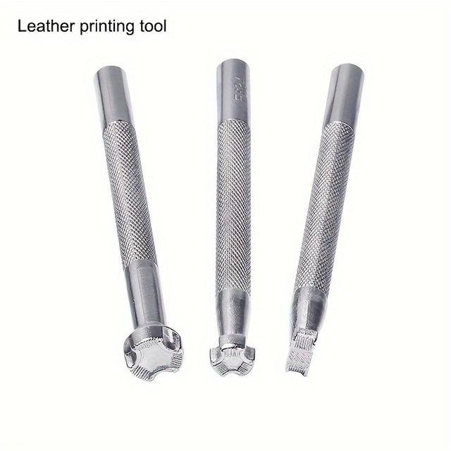 TEMU Drei 10 cm / 3,94 Zoll Lederstempel, professionelle Lederstempelwerkzeuge für Lederhandwerk