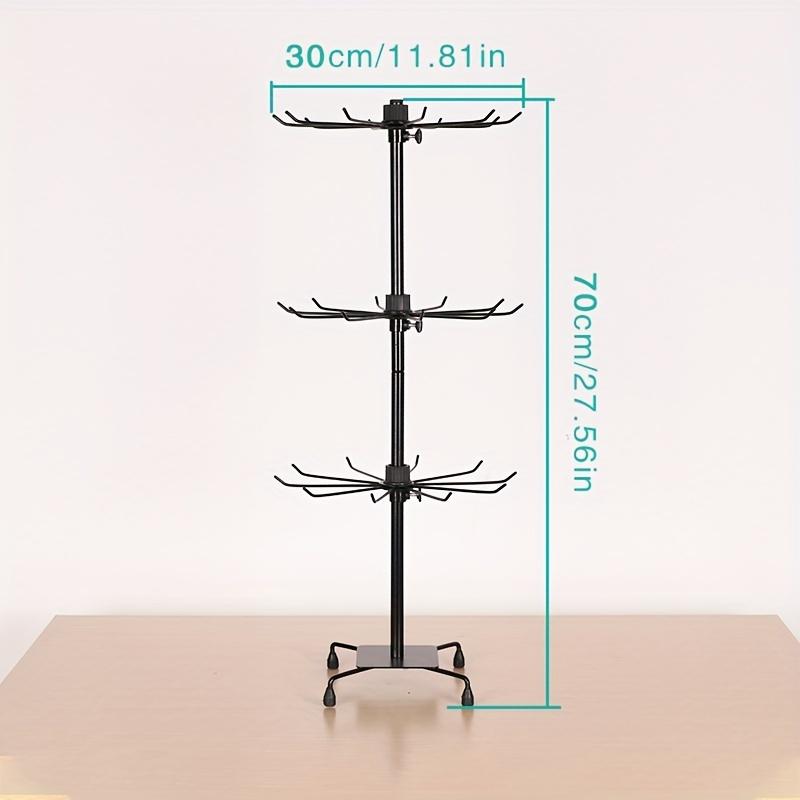 TEMU 3-tier Rotating Display Rack With Frame & Base - Heavy-duty Iron Construction, 3-tier Spinning Shelf For Jewelry, Cosmetics, Beauty Products