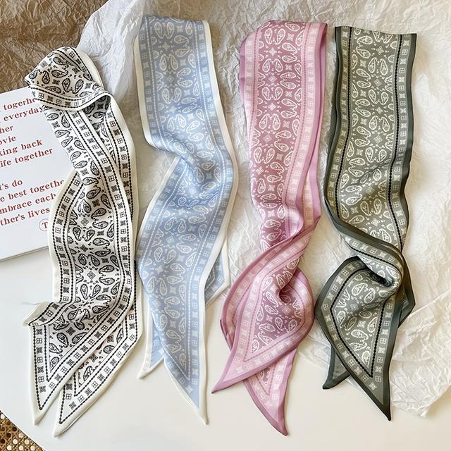 TEMU 4 db Virágos hosszú hajgumi szalagok, Mű hosszú sálfüggönyök