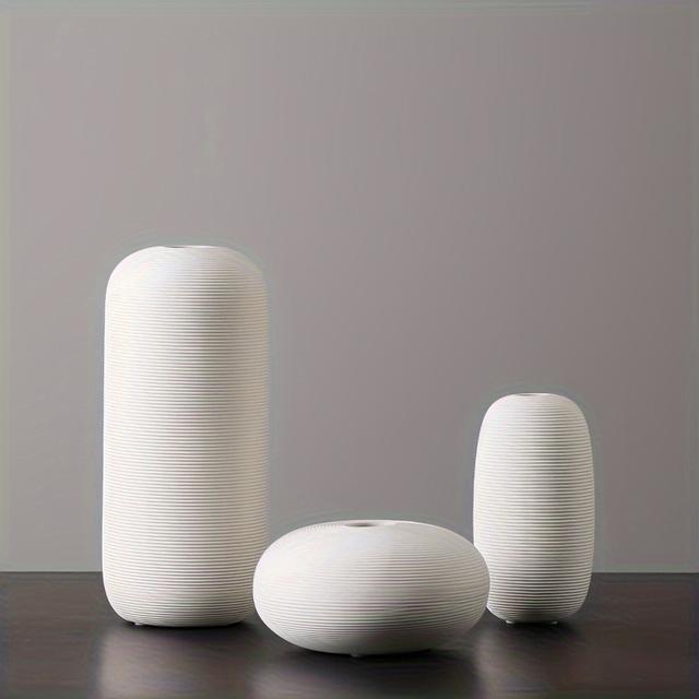 TEMU Scandinavian Ceramic Vase Ornament For Living Room Tv Cabinet, Creative Tabletop Flower Arrangement For Modern Soft Decorative Items