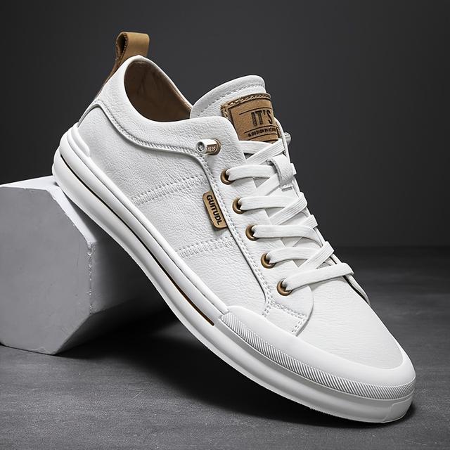 TEMU Nieuwe kleine witte schoenen, ademend en veelzijdig, mode, echte board schoenen, casual schoenen, heren wandelschoenen
