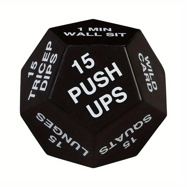 TEMU [popular ] Fitness Dice Exercise Workout Roller - 12-sided Polyhedra Motivational Dice For Home Fitness, Aerobic Exercise, Yoga - Fun Workout Accessory For Gym, Fitness Classes