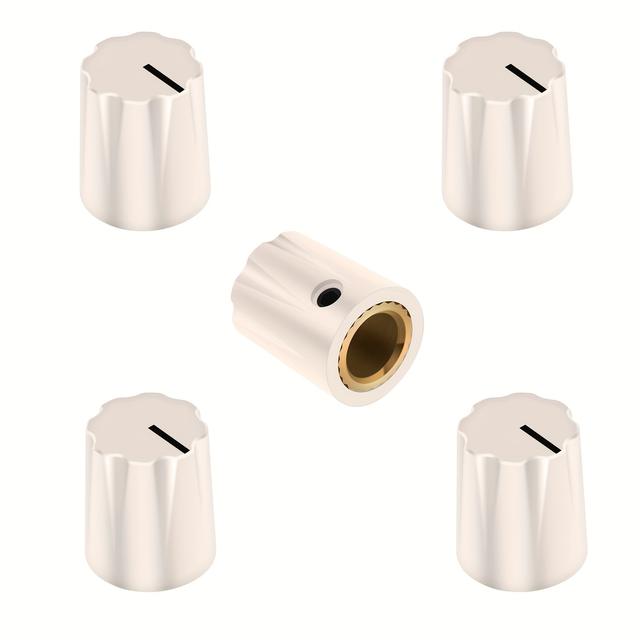 TEMU Juego de 5 perillas de potenciómetro Davies 1900H Clone para pedal de efectos de guitarra, con eje de 1/4", tornillo de fijación y espiga metálica para control de volumen de amplificador