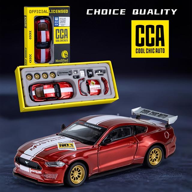 TEMU 1pc Cca 1:42 Ford Mustang Gt2018 Red Car Model Can Can Replacement Parts Collection Model Ornament Toys Halloween Christmas Gift