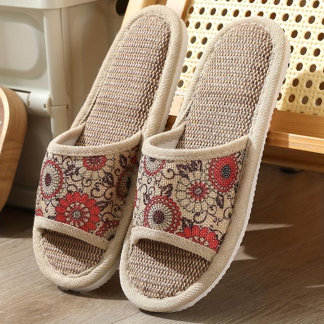 TEMU Slippers For Women, Spring/autumn Indoor Home Use, Soft Sole, Non-slip Floor, Breathable, Couples, Quiet, Women Shoes