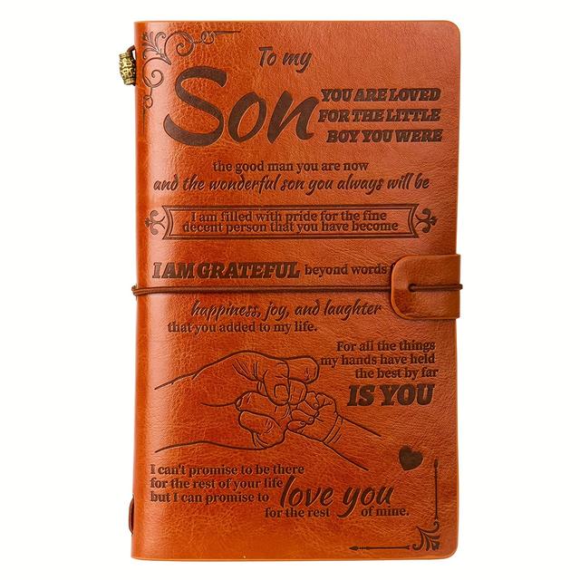 TEMU 1pc To My Son Journal, Graduation Gift Leather Journal Notebook From Mom Or Dad, 140 Pages Writing Journal Gifts For Son Birthday, Thanksgiving, Christmas Gifts