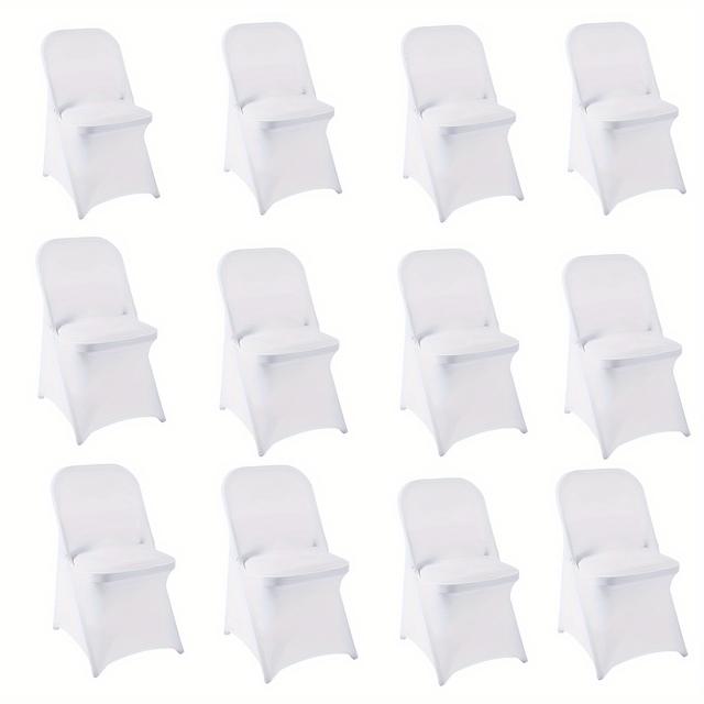 TEMU 12 pièces Housses de Chaise Élégantes en Spandex Élastique - , Grande Élasticité pour , Célébrations, Banquets - Housses de Chaise Durables et Faciles à Installer
