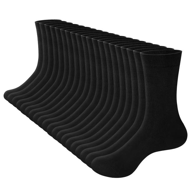 TEMU YUEDGE 20 Paar Herren Bambussocken - Atmungsaktiv mit Feuchtigkeitsableitendem Elastischem Rippdesign, Einfarbige Freizeit- und Anzugssocken für Bürokleidung (Schwarz/Weiß/Blau)