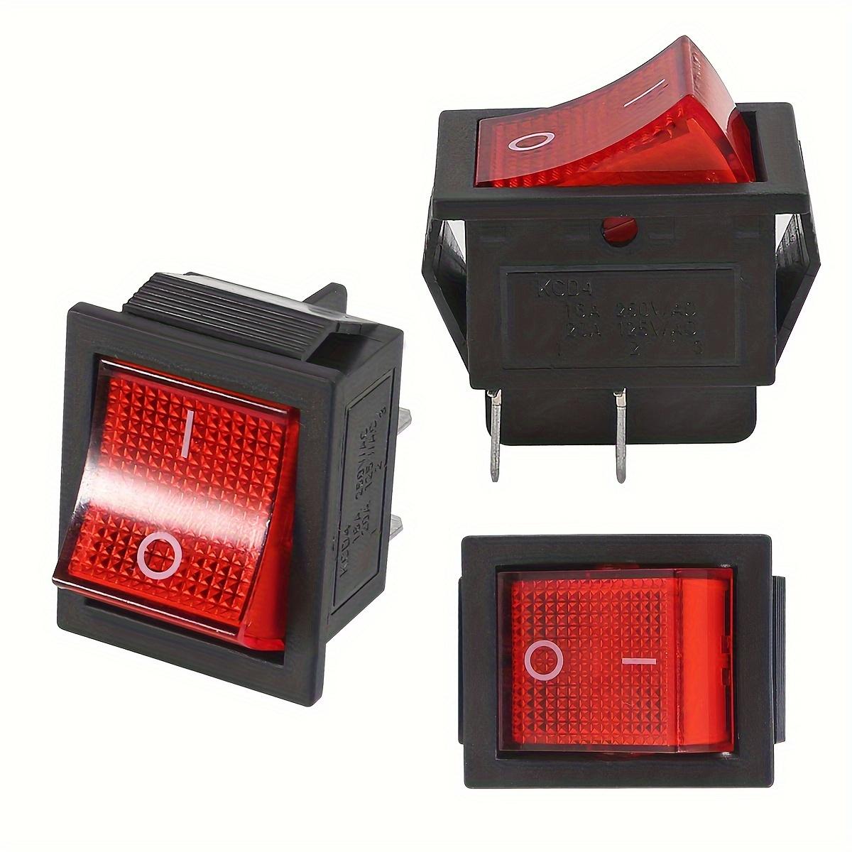 TEMU Nodemcu Lua 3pcs Kcd4 Rocker Switch 4 Pin Red Lighted 125v 250v Rocker Toggle Switch On Off Heavy Duty Switch
