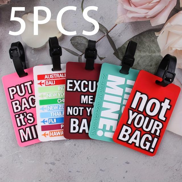TEMU 5pcs Mixed Creative Pvc Travel Case Luggage Tag, Cute Bag, Identification Hanging Tag, Student Protective Cover, Anti Loss Travel Case Hanging Tag