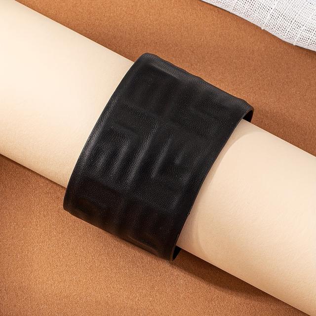 TEMU Мінімалістичний геометричний браслет з відкритою штучної шкіри