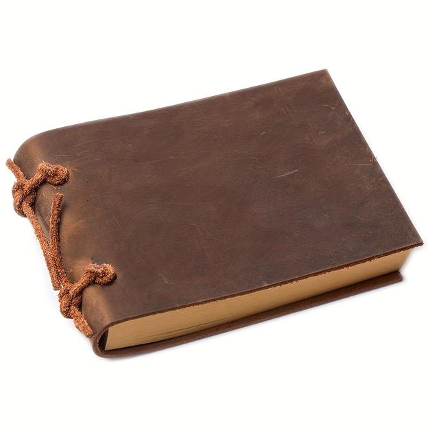 TEMU دفتر جينز عالي الجودة من جلد حصان مجنون بنمط عتيق مصنوع من جلد البقر العلوي.