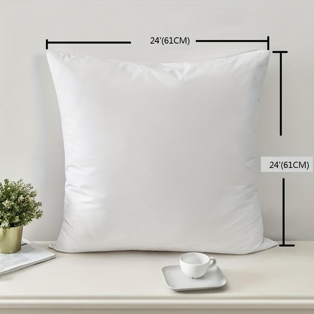 TEMU 24×24 Premium Goose Down Feather Throw Pillow Inserts(set Of 1)down Filling, High Filling Power, 233 Tc Cover, Square, White