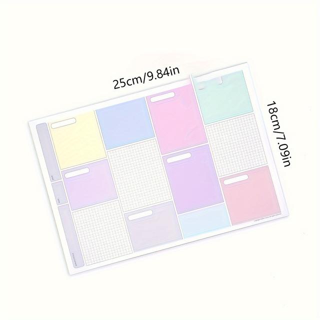 TEMU Per Book B5 Korean Style Colorful Grid Tearable Photo Paper Student Portable Memo Notepad