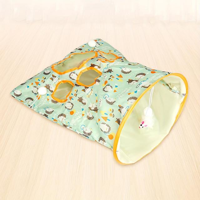 TEMU Cat Tunnel Toy, Cat Pet Playing Toys With Peek Hole And Toy Ball, Cat Interactive Toy