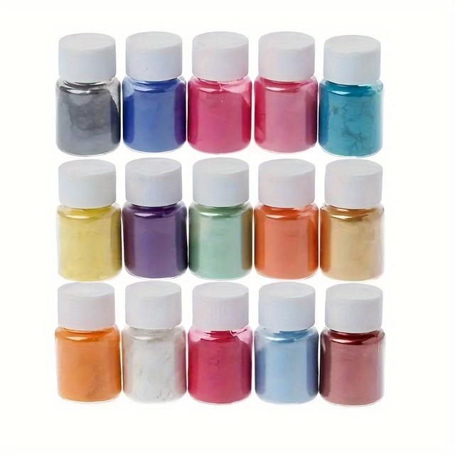 TEMU Jewelry Making Mica Powder,15colors 20ml/bottle Of Natural Pigmentpowder For Epoxy Resin Dye, Car Paint, Making, Candle Makingbath Bombs