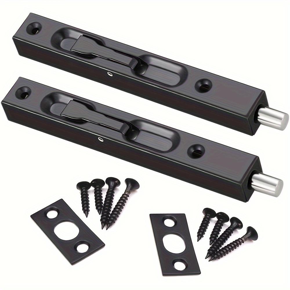 TEMU 2pcs 6-inch Protector Concealed Sliding Lock - Durable Metal Safety Door Lock For French, Composite, Wooden & , Virtual Door Hardware With Mounting Screws