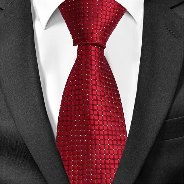 TEMU 1pc Men's Tie With Small Plaid, Classic Business Tie, Wedding Tie For King's Day