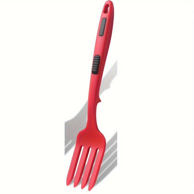 TEMU 1pc Silicone Flexible Fork Silicone Tableware Heat Resistant Cooking Utensil Dishwasher Safe Mixing Spoon Kitchen Utensil Fork For Mixing Ingredients, Mashing Food, And Beating Eggs