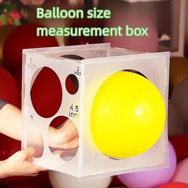 TEMU 2 Inch/ 5.08- Cm Balloon Size Measurement Box, Collapsible Plastic Balloon Sizer Box Cube, Balloon Size Measurement Tool For Balloon Decorations, Balloon Arches, Balloon Columns