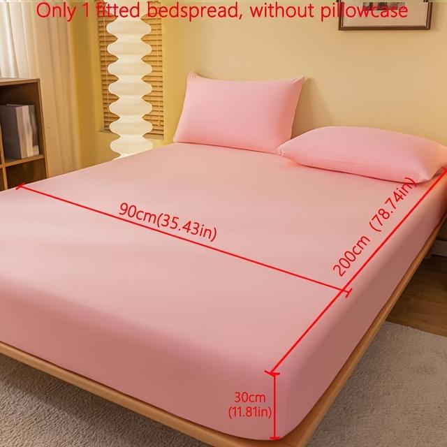 TEMU 1 Pièce Drap Housse Rose Brossé ( Taie D'oreiller), Protège-matelas Confortable de Couleur Unie, Pour Chambre À Coucher, Chambre , Avec Poche Profonde, Drap Housse Uniquement