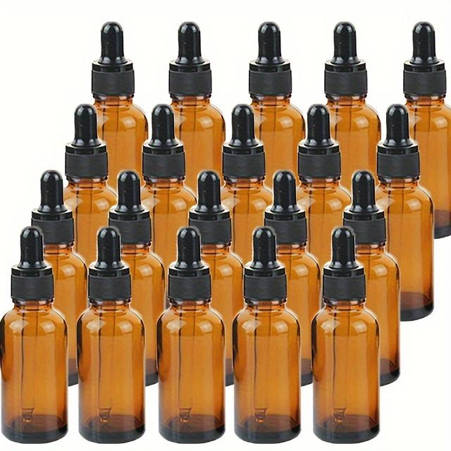 TEMU 5/10/20pcs 30ml Empty Glass Dropper Bottle Refillable Bottle Perfume Container With Pipette For Essential Oil Cosmetic Bottles - Travel Accessories -uv Protection