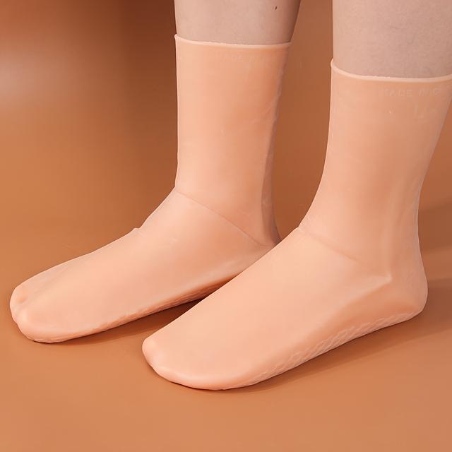 TEMU جوارب جل السيليكون للأقدام الجافة والمتشققة الخشنة، تحسن تجفيف جوارب السيليكون التعبئة الكاملة، وتنعيم الجلد الميت والجلد الخشن