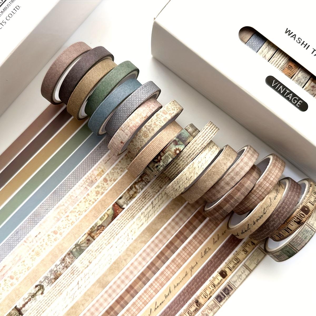 TEMU 20 Rolls Of Retro Washi Tape For Hand Account Decoration, Landscaping, And Creative Thin Tape