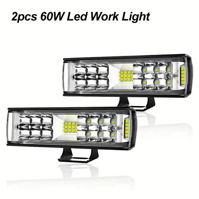 TEMU شريط إضاءة عمل LED بقوة 120 واط وضوء ضباب LED 24000 لومن، قذيفة سبائك الألومنيوم المصبوبة للطرق الوعرة بقياس 6 بوصات لـ جيب يو تي في شاحنة أتفي