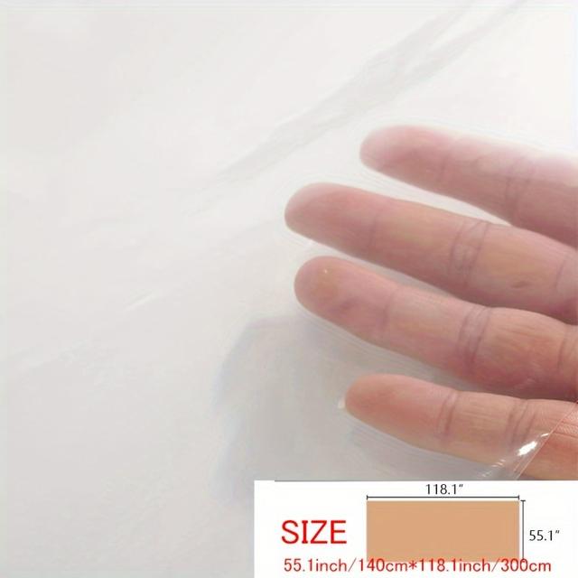 TEMU 1pc Pvc Tablecloth Compatible, Dining, Camping & Parties - Transparent Table Suitable For Home, Picnics, Bbqs - Clean, Cut-to-size Rectangular Table Cover