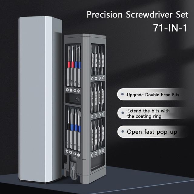 TEMU 71-in-1 Precision Screwdriver Set, Double-side Bits Kits, Multifunction Magnetic Mini Screw Driver Repair Tool Kit, For Electronics Computer Eyeglass Phone Watches Pc Gamesole