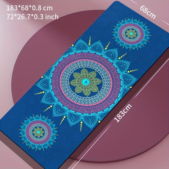 TEMU Printed Tpe Yoga Mat, 1pc, 68cm X 183cm X 8mm